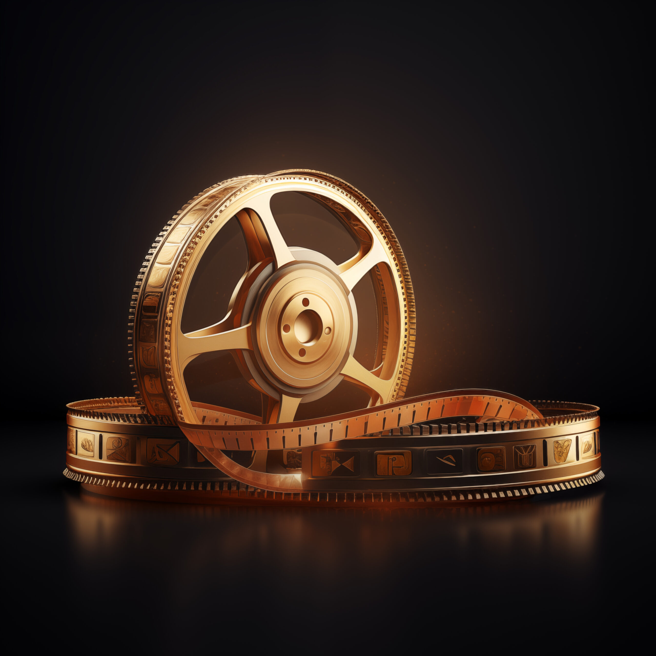 3d rendering icon of film strip